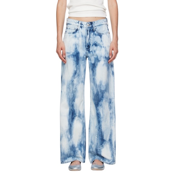 rag & bone Denim - Rag & Bone Logan Wide Leg in Tie Dye Indigo Water Colour in Sz 25
